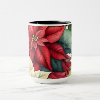 Poinsettia Flowers  Mug