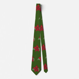 Poinsettia Flowers Neck Tie