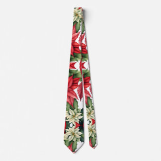Poinsettia Flowers  Neck Tie