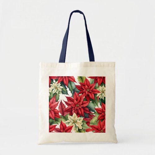 Poinsettia Flowers  Tote Bag