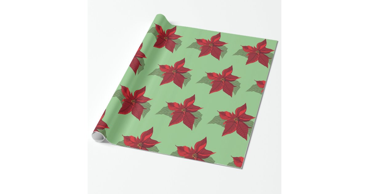 Poinsettia Floral Bouquet Dissolvable Wrapping Paper