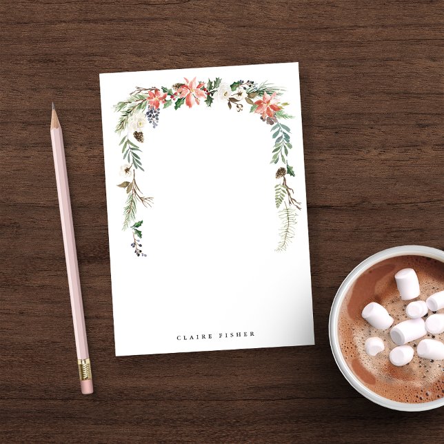 Poinsettia Frame Personalized Christmas Post-it Notes (Creator Uploaded)