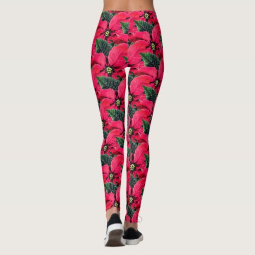 Poinsettia Fun Abstract Artsy  Leggings