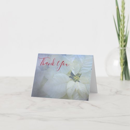 Poinsettia funeral thank you card