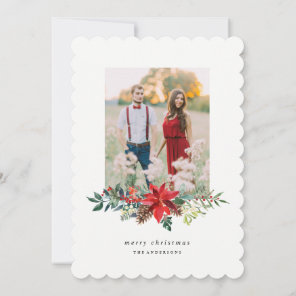 Poinsettia Garland Photo Card