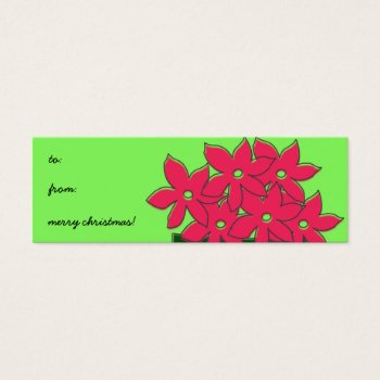Poinsettia Gift Tag by LisaDHV at Zazzle