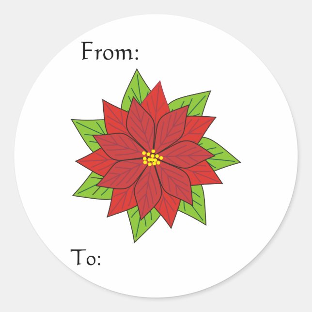 Poinsettia Gift Tag (Front)