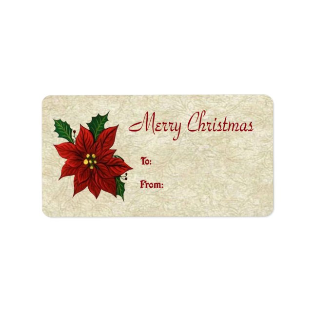 Poinsettia Gift Tags (Front)