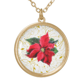 Poinsettia Gold Plated Necklace