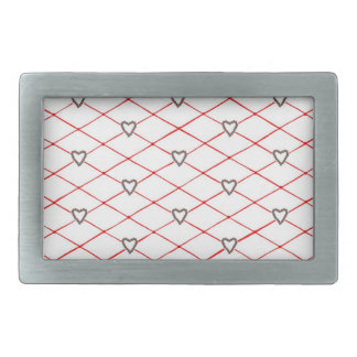 Poinsettia Hearts Red Criss Cross Belt Buckles