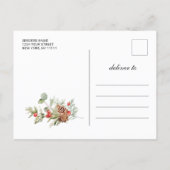 Poinsettia Holiday Christmas Party Save The Date Announcement Postcard (Back)