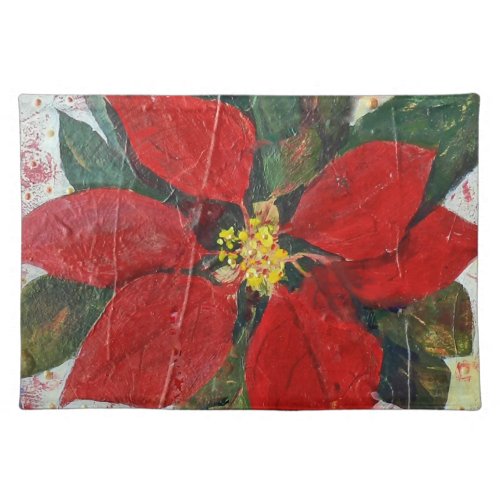 Poinsettia Holiday Cloth Placemat