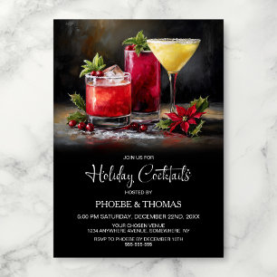 Poinsettia Holiday Cocktail Party Invitation