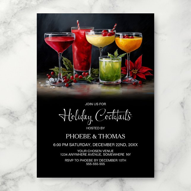 Poinsettia Holiday Cocktail Party Invitation (Creator Uploaded)