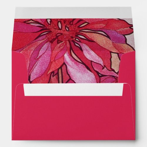 Poinsettia Holiday Wedding Invitation Envelopes A7