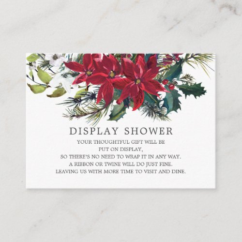 Poinsettia Holly Bridal Shower Display Shower Enclosure Card