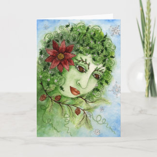 Poinsettia Holly Nymph Card