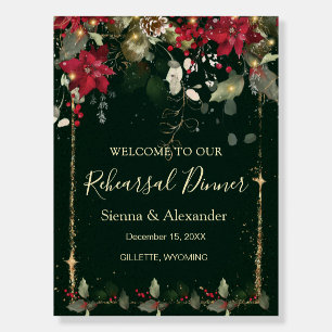 Poinsettia Holly Rehearsal Dinner Foam Board