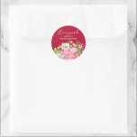 Poinsettia Homemade With Love SMALL Christmas Classic Round Sticker<br><div class="desc">SMALL stickers feature the text Homemade with Love and your names with elegant winter flowers and a pink poinsettia. MATCHING items in our store.</div>