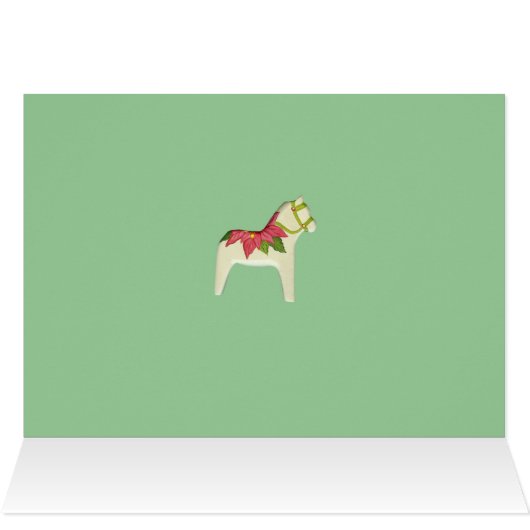 Poinsettia Horses Christmas Card (Inside Horizontal (Top))