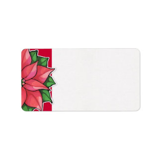 Poinsettia Joy red Address Label