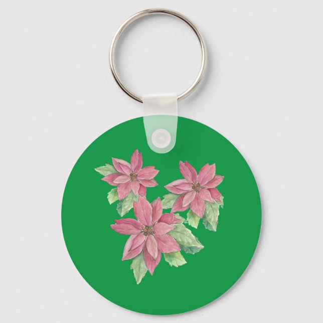 Poinsettia Keychain (Front)