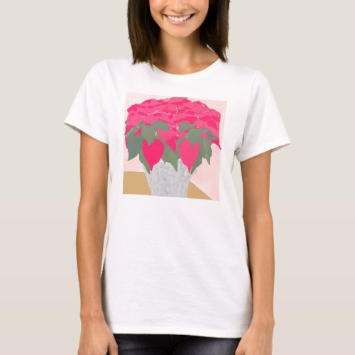 Poinsettia long_sleeve blouse T_Shirt