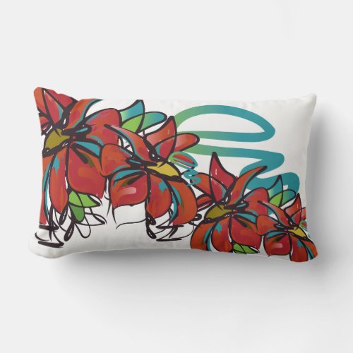 Poinsettia Lumbar Pillow