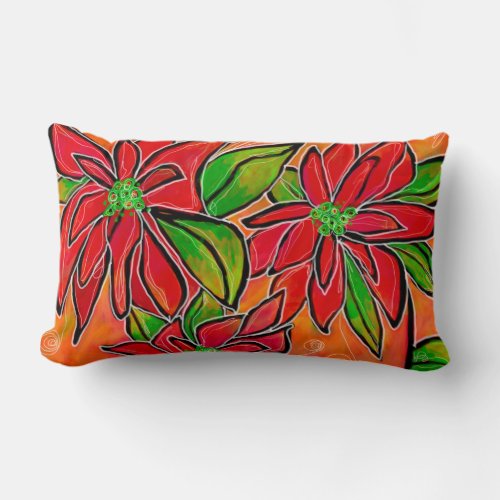 Poinsettia Lumbar Pillow