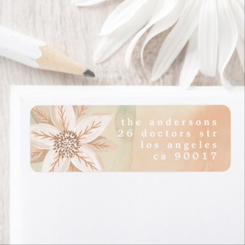 Poinsettia Modern Nature Holiday Return Address Label