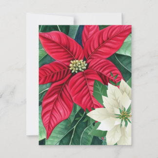 Poinsettia Note Card