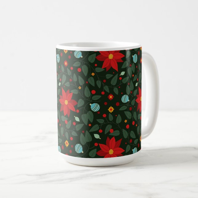Poinsettia Paradise Coffee Mug twilight  (Front Right)