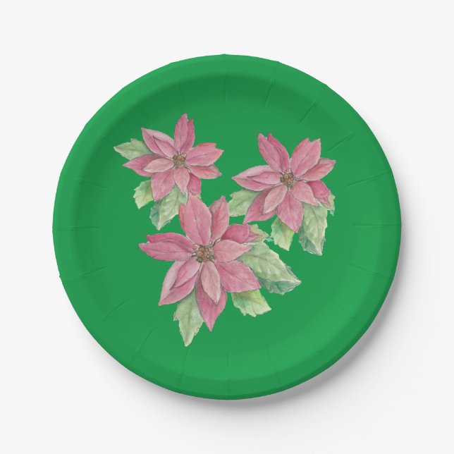 Poinsettia party plates (Front)