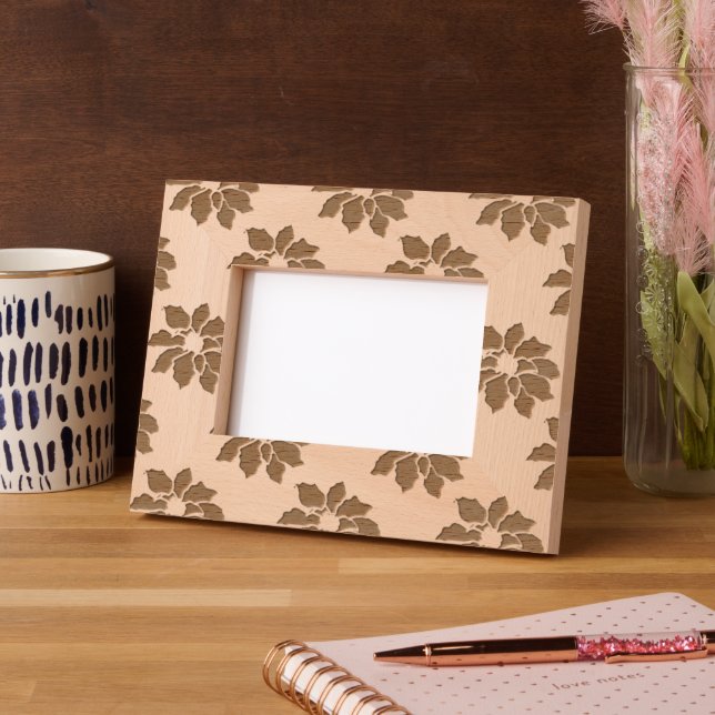 Poinsettia Pattern Engraved Frames (Left)