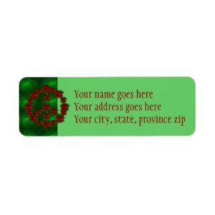 Poinsettia Peace Sign Label