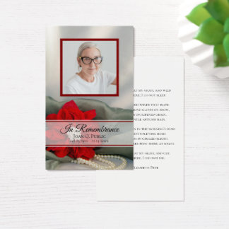 Poinsettia Pearls Winter Funeral Memorial Prayer