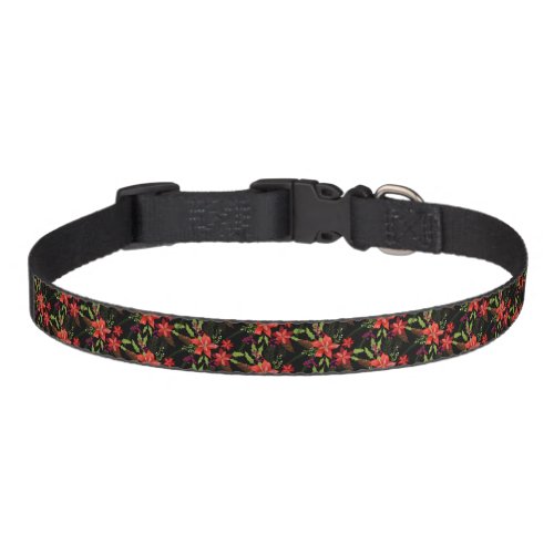 Poinsettia Pine Mistletoe Holly Christmas Dog Cat Pet Collar