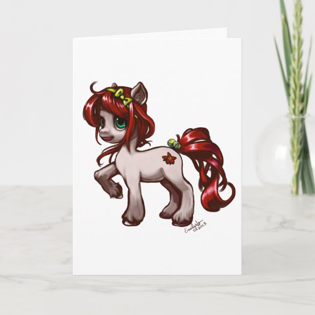 Poinsettia Pony Holiday Card (Front)