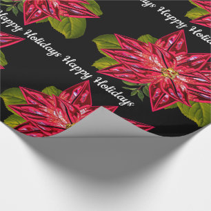 Poinsettia Pretty Magical Victorian Christmas Wrapping Paper