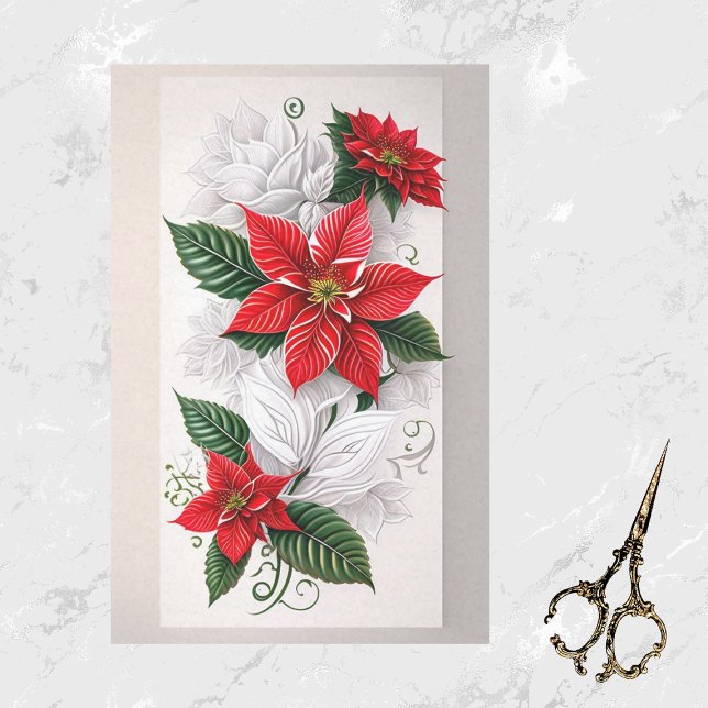 Poinsettia Red Christmas Illustration Tissue Paper (Creator Uploaded)
