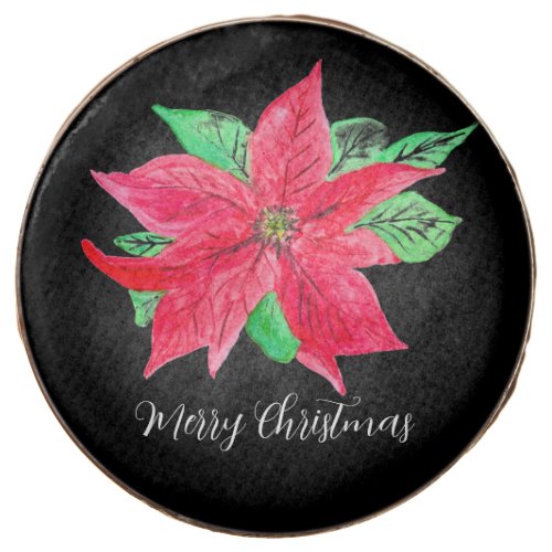 Poinsettia Red Floral Christmas Flower Xmas Chocolate Covered Oreo