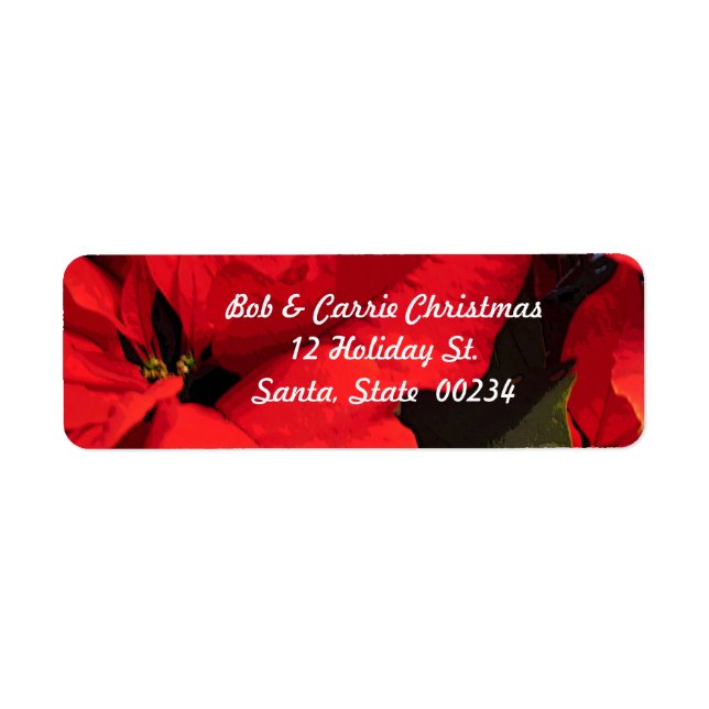Poinsettia return address label (Front)