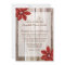 Poinsettia Rustic Barn Wood Wedding Invitations
