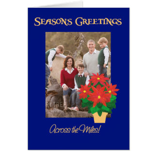 Poinsettia Season's Greetings Across the Miles Cards
