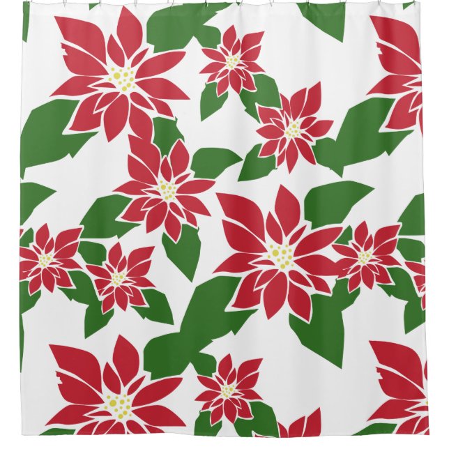 Poinsettia Shower Curtain (Front)