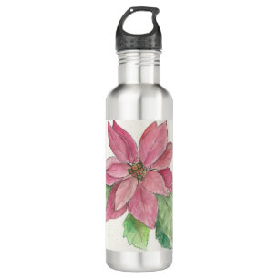 poinsettia stainless steel water bottle