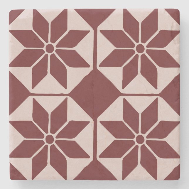 poinsettia stone coaster (Front)