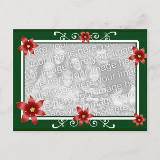 Poinsettia Swirl Frame Postcard