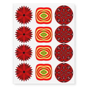 Poinsettia Temporary Tattoos