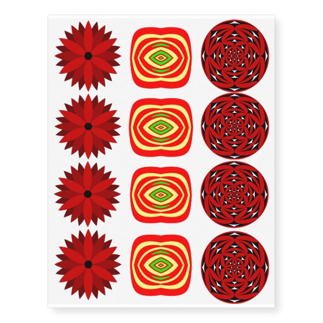Poinsettia Temporary Tattoos (Front)